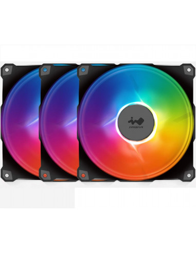 Ventilador In Win Jupiter AJ120 RGB, 120mm, 500RPM - 1800RPM, Negro - 3 Piezas