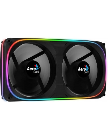 Ventilador Aerocool Astro 24 RGB, 2x 120mm, 1000RPM, Negro