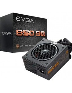 PSU ATX 850W 80+ Bronce EVGA 850 BQ Semi Modular. 1x 24pin, 2x 8pin CPU, 3x 8pin PCIE, 10x SATA, 5x LP4, 1x Floppy