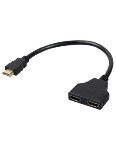 Adaptador de Video HDMI a HDMI x2 30cm BroBotix, Splitter, Hasta 1920x1080. 170422