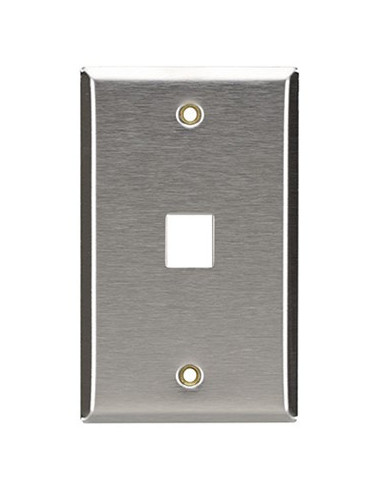 Tapa Metalica de Pared, 1 Puertos, Plata