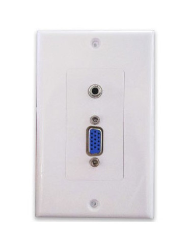 Tapa SVGA + Audio 3.5mm, 1 Puerto Conector Hembra, Blanco 045694 BRobotix