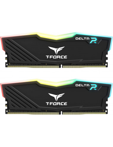 Memoria RAM DDR4 DIMM 16GB 3200MHz CL16, TEAMGROUP T-Force Delta RGB, Color Negro. TF3D416G3200HC16C01