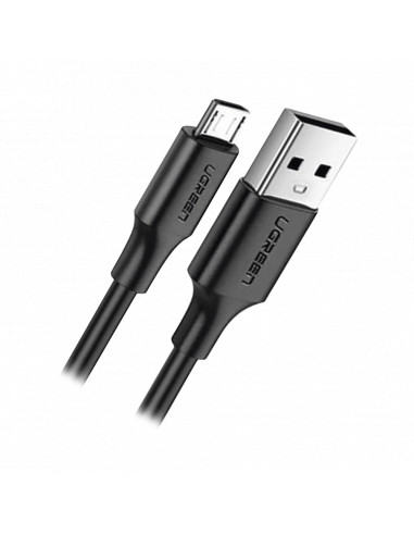 Cable de Datos y Energia Micro USB a USB-A 1m Ugreen 60136, Cubierta de TPE, Color Negro