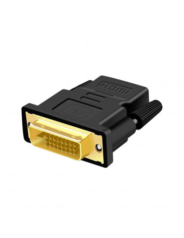 Adaptador de Video HDMI a DVI-D (24+1) Hembra-Macho Gigatech, Color Negro. ADP-035