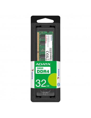 Memoria RAM DDR4 SO-DIMM 32GB 3200MHz CL22, Adata, Color Verde. AD4S320032G22-SGN