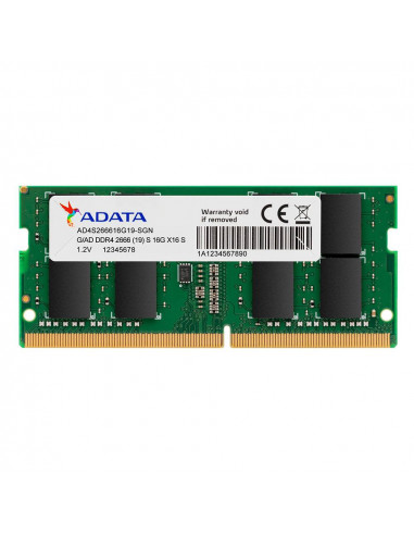 Memoria RAM DDR4 SO-DIMM 16GB 2666MHz CL19 Adata, Color Verde. AD4S266616G19-SGN