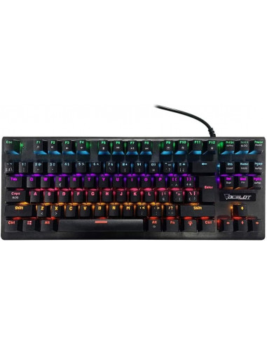 Teclado Alambrico Mecanico Ocelot OGMK02, Switch Xinda Blue, TKL, RGB, Color Negro, Espanol