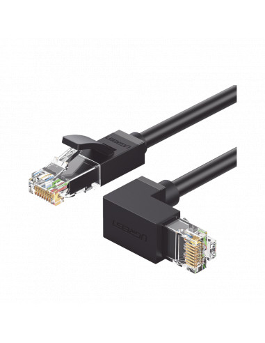 Patch Cord Cat6 2m Ugreen 30834, Angulo de 90?, Hasta 1000Mbps, Color Negro