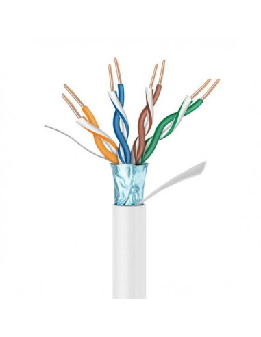 Bobina de Cable Ethernet Cat5e 305m Steren FTP5E-305, Blindado, Color Blanco