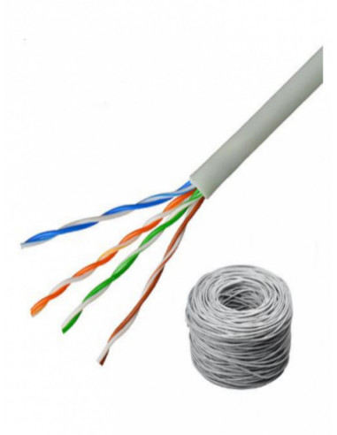 SAXXON OUTP5ECOP305BC - Bobina de Cable UTP Cat5e 100% Cobre/ 305 Metros/ Color Blanco/ Uso Interior/ 4 Pares/ Soporta P