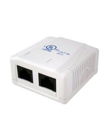 Roseta Doble RJ45 Cat5e BRobotix 70917, Color Blanco