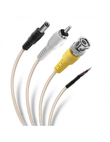 Cable CCTV para senal y alimentacion (RCA, BNC, plug invertido)