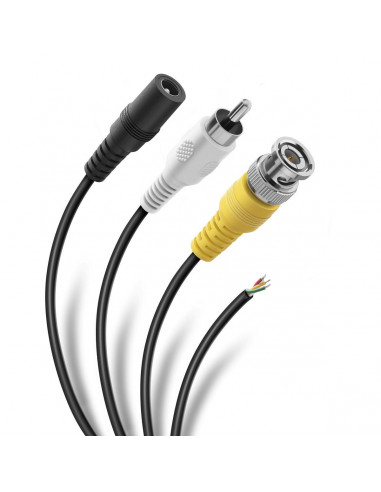 Cable CCTV para senal y alimentacion (RCA, BNC, jack invertido)