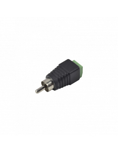 Adaptador RCA Macho a Tipo Jack Polarizado, Terminales tipo tornillo, Para Video y Audio en sistemas de CCTV. JR-R591