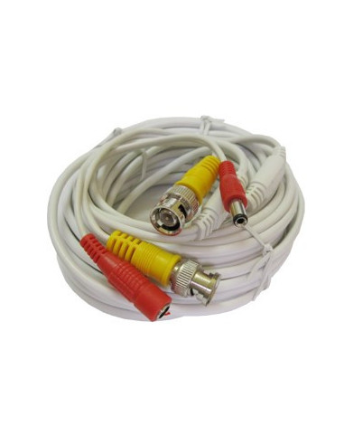 Cable siames Marca Provision (PR-CA20) - incluye conectores de video y energía para DVR/CAMARA (BNC), 20 mts de largo