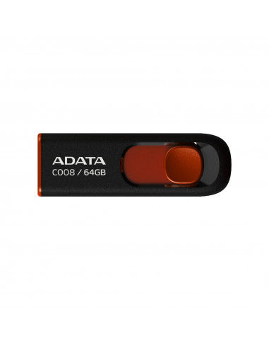 Memoria USB ADATA C008 - Negro, 64 GB, USB 2.0