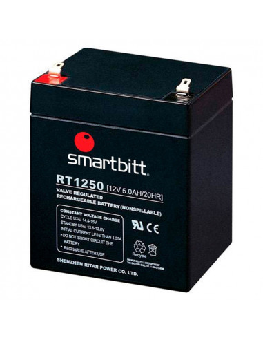 Batería de Reemplazo SMARTBITT SBBA12-5 - Negro, 12 V, 5 Año(s), 5 AH, Plomo-ácido