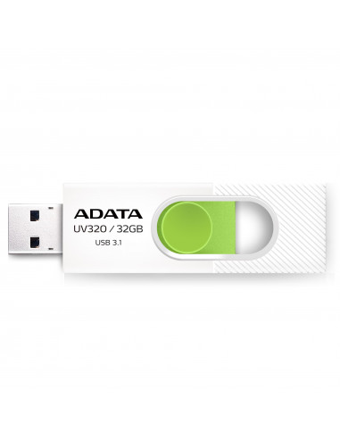 Memoria USB ADATA AUV320-32G-RWHGN - Blanco/Verde, 32 GB, USB 3.2