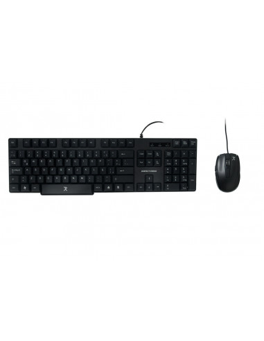 Kit de Teclado y Mouse PERFECT CHOICE - Estándar, Negro, 1200 DPI