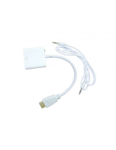 Convertidor HDMI/VGA Naceb Technology - HDMI, VGA, Macho/hembra, Color blanco