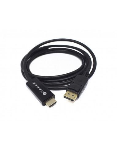 Adaptador HDMI a DisplayPort Naceb Technology NA-0106 - 1.8 m, HDMI, DisplayPort, Negro