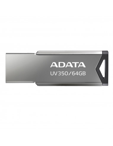 Memoria USB ADATA AUV350-64G-RBK - Metálico negro., 64 GB, USB 3.2 Gen1