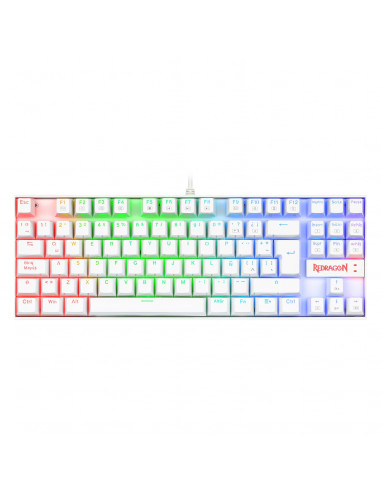 Teclado Mecánico Redragon Kumara White RGB Red Switch - 