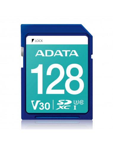 Secure Digital ADATA V30 SDXC UHS-I U3 ADATA ASDX128GUI3V30S-R - 128 GB, Clase 10