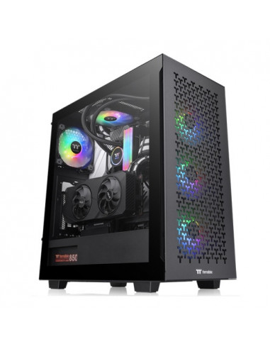 Gabinete  THERMALTAKE V350 TG ARGB AIR - Midi-Tower, Gabinete, ATX, Micro ATX y Mini-ITX, Negro