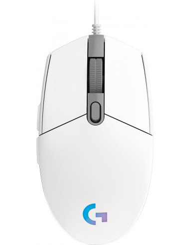 Mouse LOGITECH G203 - USB, Juego, 200-8.000 dpi, Color blanco