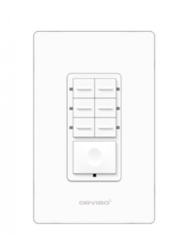 Botonera de 7 Escenas Inteligente Orvibo T10S7ZW-1UO - Color blanco, Inalámbrico y alámbrico, Wi-Fi, 2400 MHz, 120 - 270