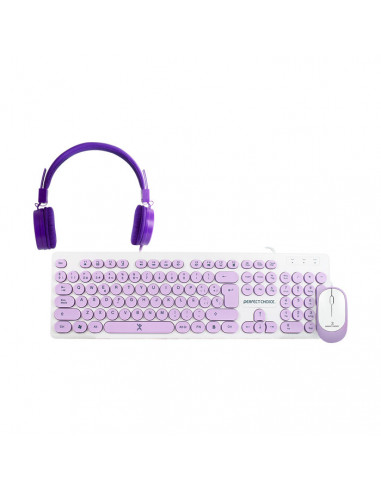 Kit alámbrico mouse+teclado morado Perfect Kids Farben PC-201724 - 