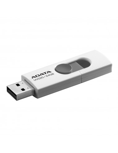 Memoria USB 2.0 de 64GB UV220 - diseño deslizante sin tapa. Color BLANCO/GRIS. AUV220-64G-RWHGY