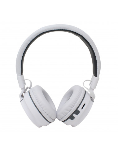 AUDIFONOS OVER-EAR BLUETOOTH NBH-05 MEGA BASS RADIO FM MICRO SD 3.5MML MANOS LIBRES RUBBERIZED BLANCO - 