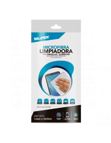 Toallita de Microfibra Seca Electroestatica para limpieza de equipo de computo, absorbe mugre y humedad, SILIMEX