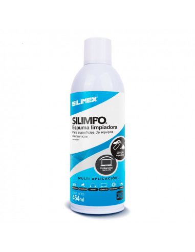 Espuma limpiadora para Gabinetes, Teclados y todo tipo de superficies plasticas y metalicas, SILIMEX, 454ml