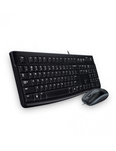 Kit de Teclado y Mouse LOGITECH Media Combo MK120 - Estandar, Negro, 1000 DPI