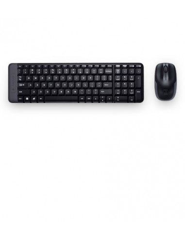 Kit de Teclado y Mouse LOGITECH MK220 - Estandar, Negro, 10 m