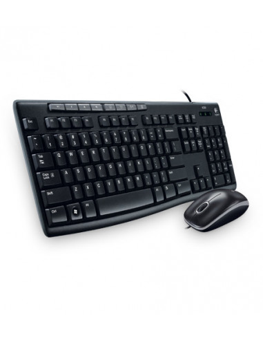 Kit de Teclado y Mouse LOGITECH MK200 - Estandar, Negro, 1000 DPI