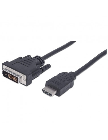 372503 Cable HDMI Macho a DVI-D 24+1 Macho - Enlace Dual, Negro, 1.8m.