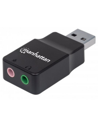 152754 Adaptador USB-A a Puertos de 3.5 mm para Entrada de Microfono y Salida de Audio - Soporta sonido estereo 2.1