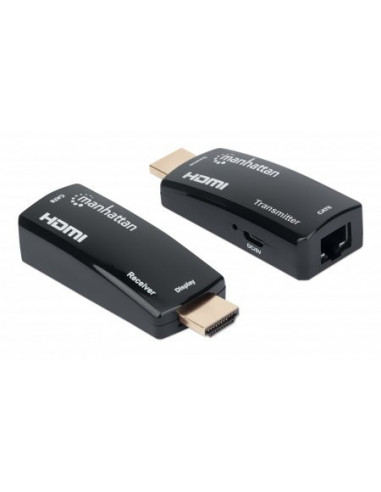 207539 Kit Extensor compacto de HDMI sobre Ethernet. Extiende una senal HDMI hasta 60 m usando un cable Ethernet Cat6 - 