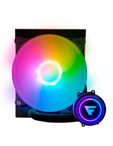 Enfriamiento Liquido. Gamer Factor LQG501. 120MM - RGB, TDP 150W, 1 fan 120mm 70 CFM, Negro.