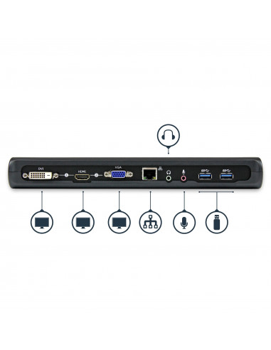 Replicador de puertos StarTech.com - 5 Gbit s, Negro