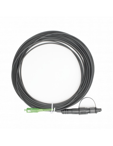 Jumper de Fibra Optica, conector SC/APC - conexion a caja FDP460, redondo, 10 metros, forro 3 mm, G657A2, negro