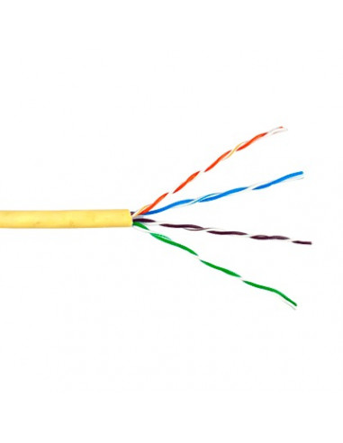 Bobina de Cable de 305 Metros UTP Cat6 Riser / Color Amarillo / UL, CMR, Probado a 350 Mhz / Para Aplicaciones de CCTV, Redes de