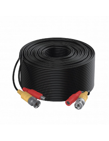 Cable Coaxial Siames (Mini RG59) + Alimentacion / 20 Metros de Distancia / CCA / Soporta 1080p (2 Megapixel) hasta 4K (8 Megapix