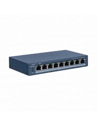 Switch PoE+ / Monitoreable / 8 Puertos 100 Mbps PoE+ / 1 Puerto 1000 Mbps Uplink / PoE hasta 300 metros / Conexion Remota desde 