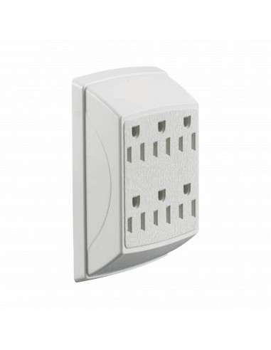 Multicontacto Duplex con 6 Salidas/ 15 A 125 V CA/ 2 Polos 3 Hilos / Color Blanco.